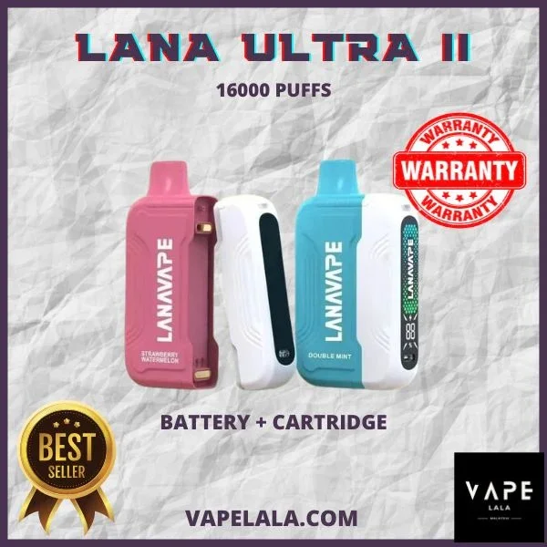 LANA 16000口 Ultra II 換彈式電子煙 ｜ 磁吸黑科技、智慧雙顯螢幕 ｜ LANAVAPE 官網